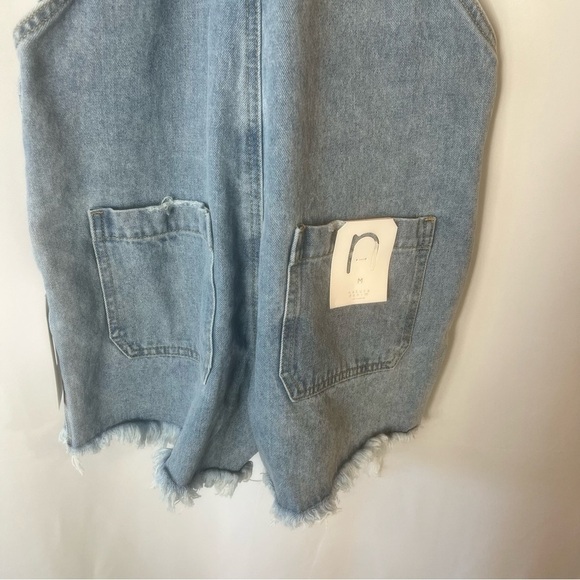 Nature Denim Veronica Overalls 100% cotton ripped Jean short overalls size:M - Picture 15 of 17